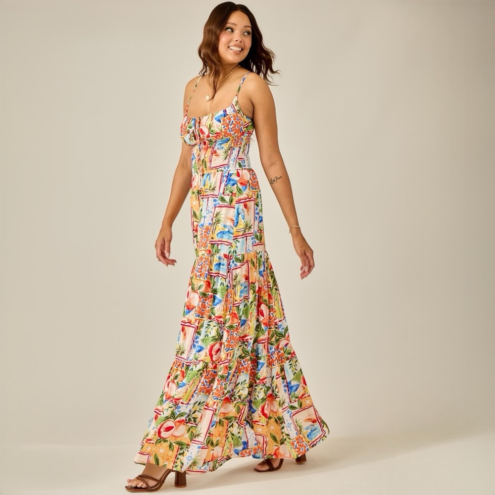 Floral Maxi Dress with Spaghetti Straps